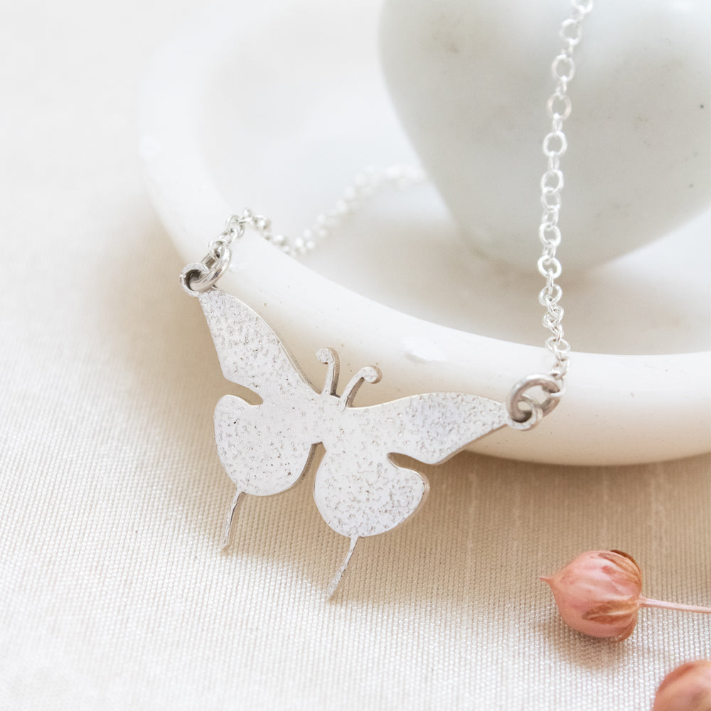 Collar Mariposa Brillante Plata