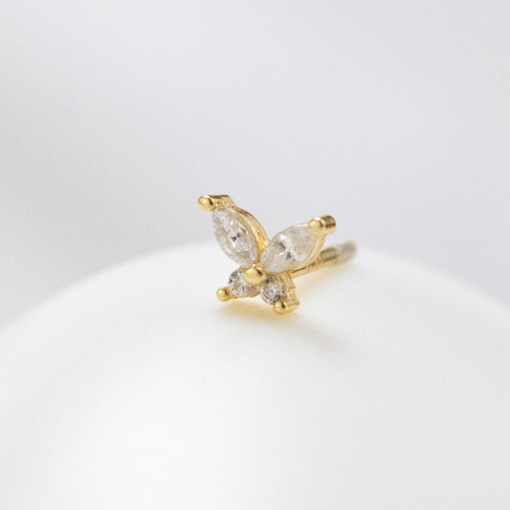Piercing Mariposa Butt 925 Dorado Plata