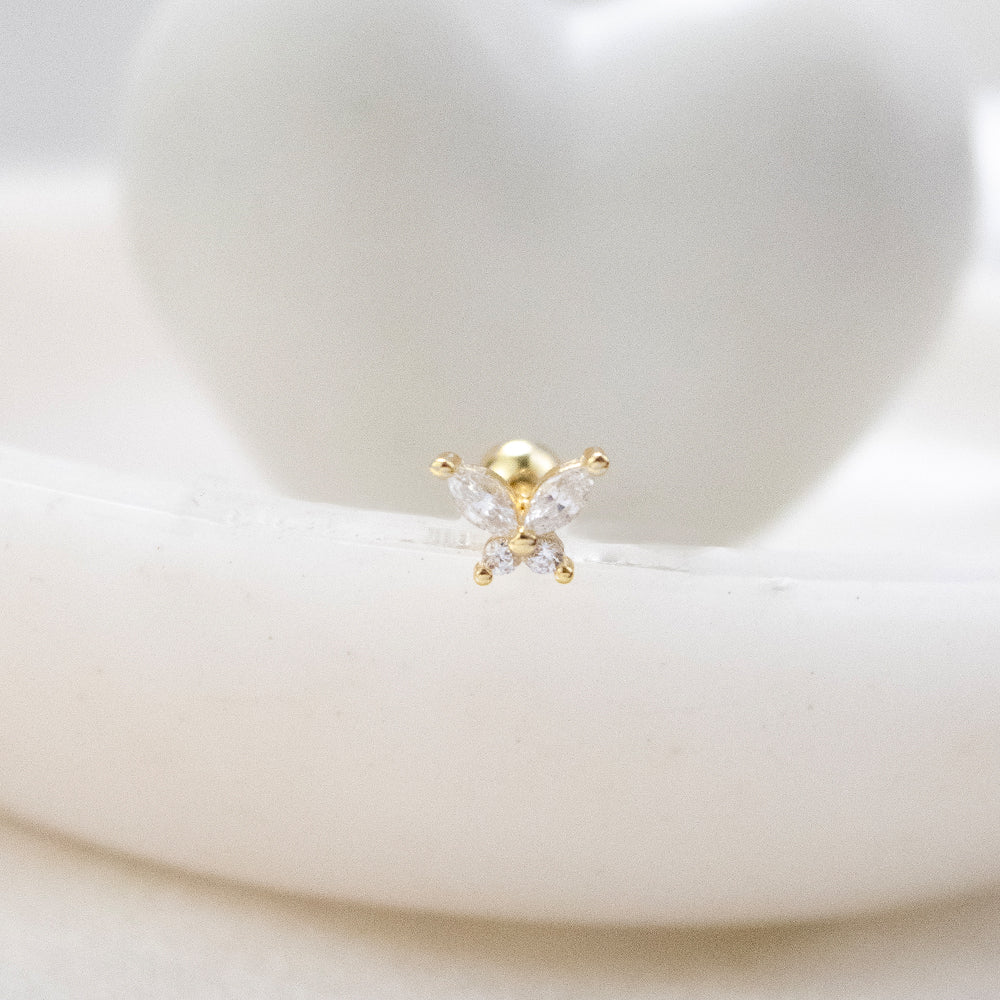 Piercing Mariposa Butt 925 Dorado Plata
