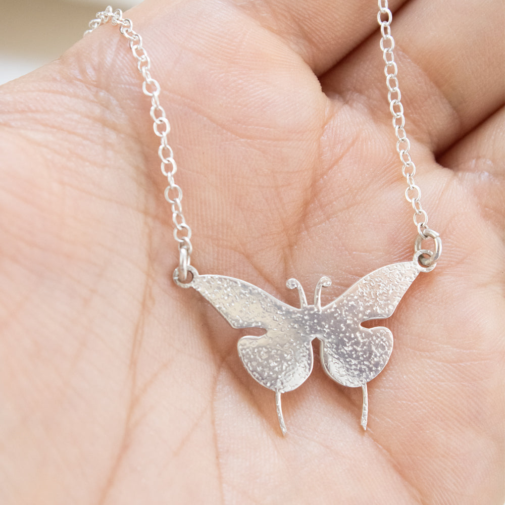Collar Mariposa Brillante Plata