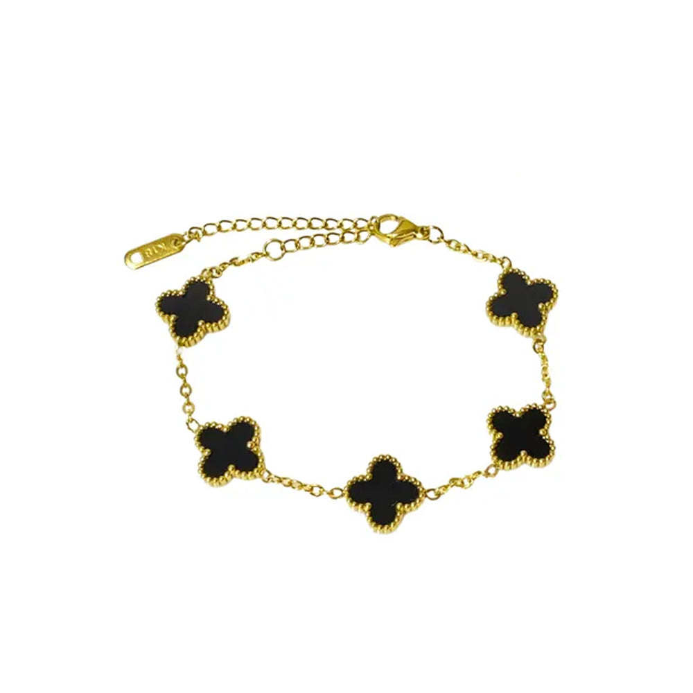 Pulsera 5 Treboles Negro