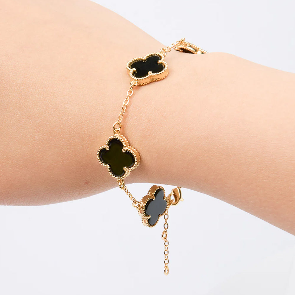 Pulsera 5 Treboles Negro