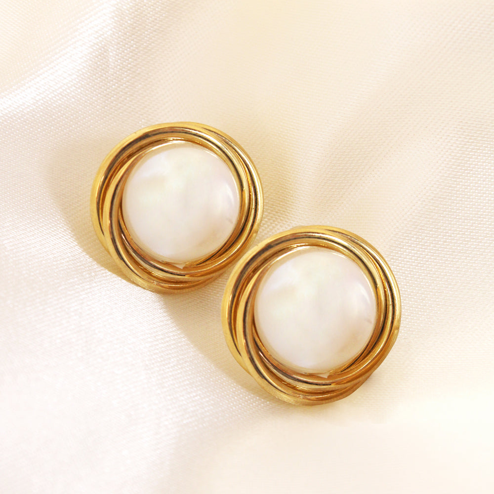 Arete Nora Perla Dorado Fantasía