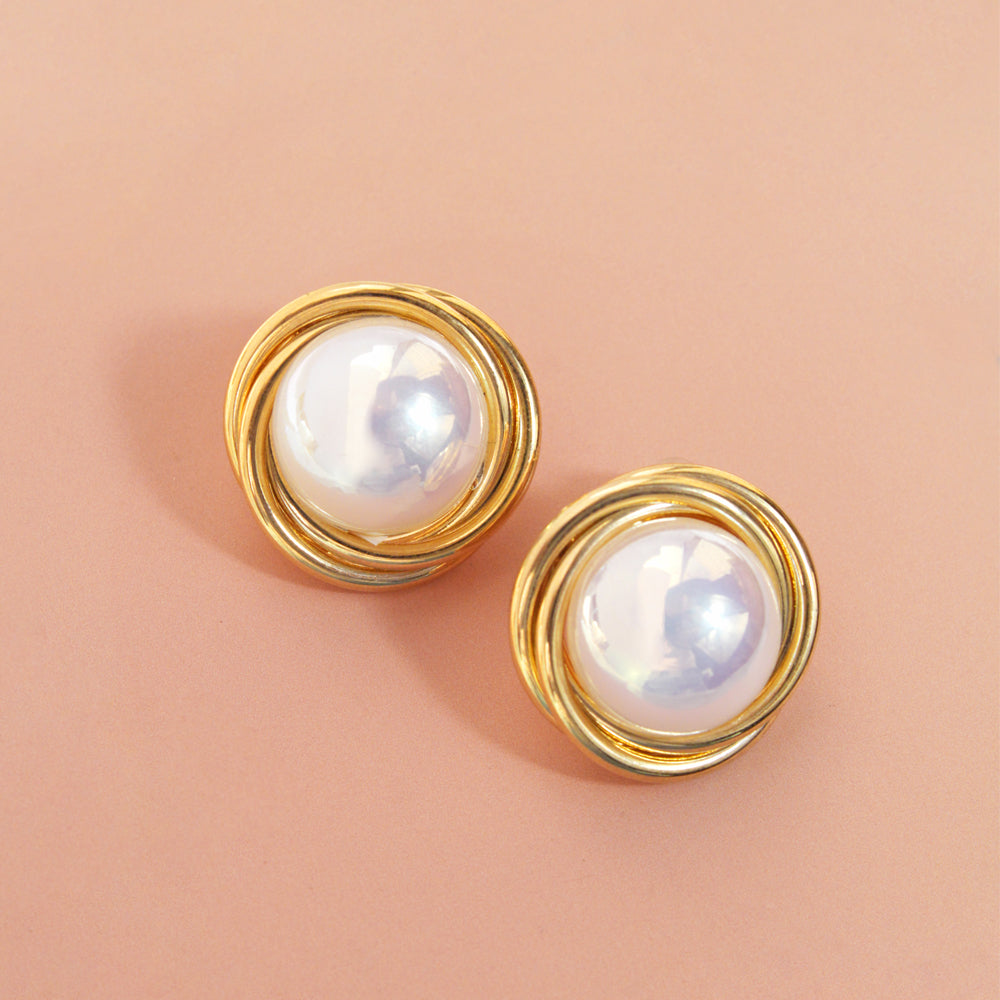 Arete Nora Perla Dorado Fantasía