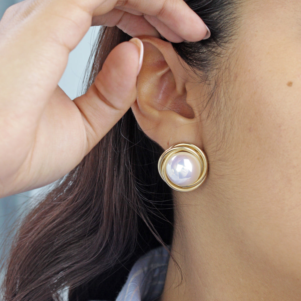 Arete Nora Perla Dorado Fantasía
