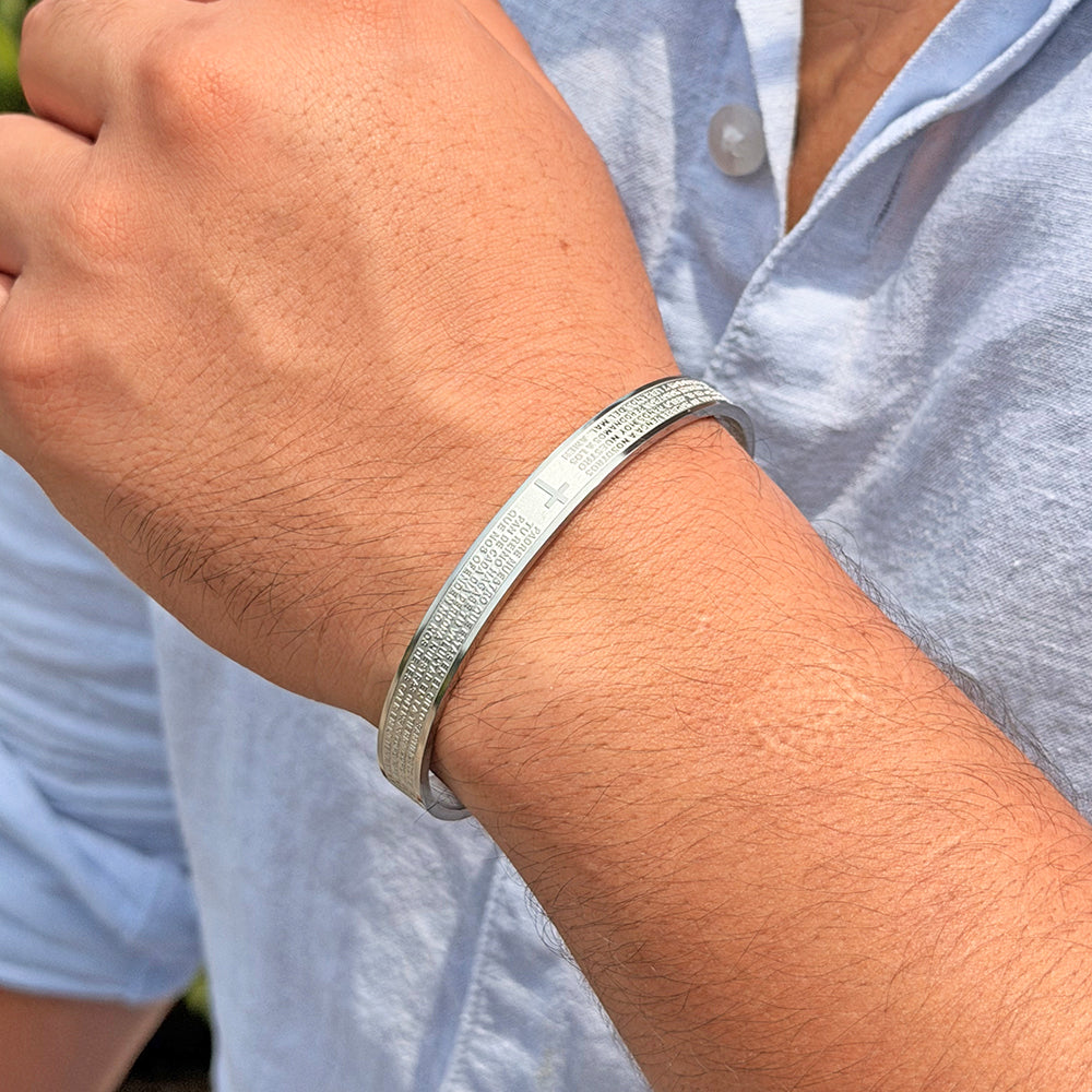 Pulsera Oración Plateado Acero Hombre