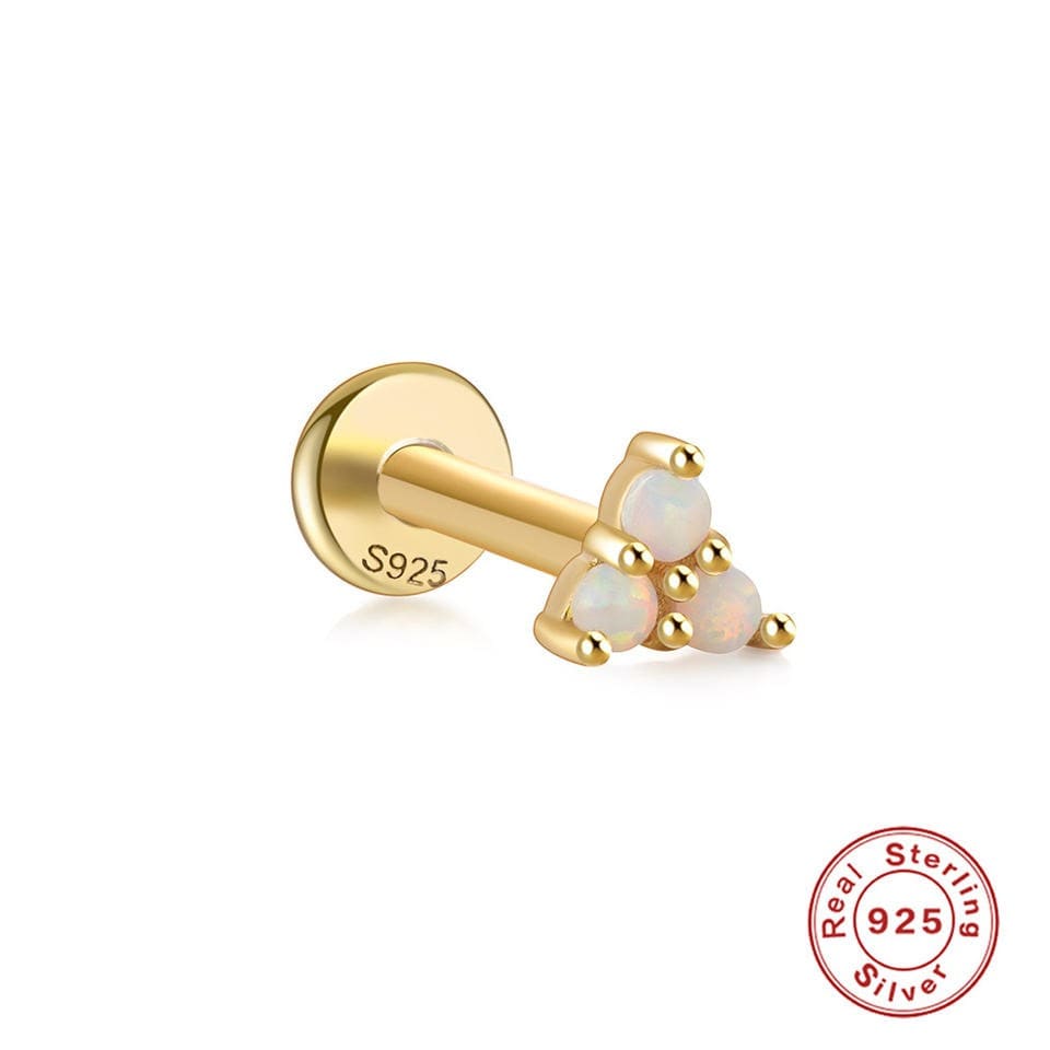 piercing de plata, piercing con opalos, piercing con piedra, piercing con baño de oro, piercing dorado
