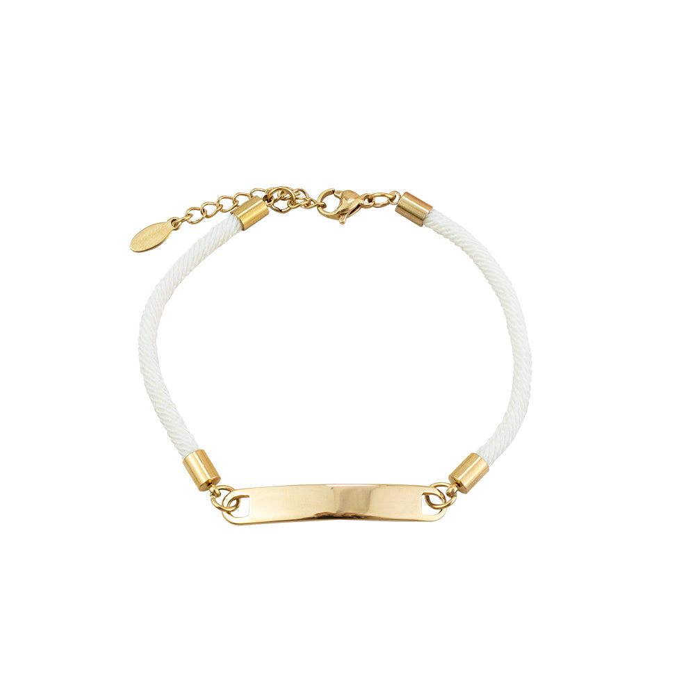 Pulsera de Soga Perla con Dije Plano