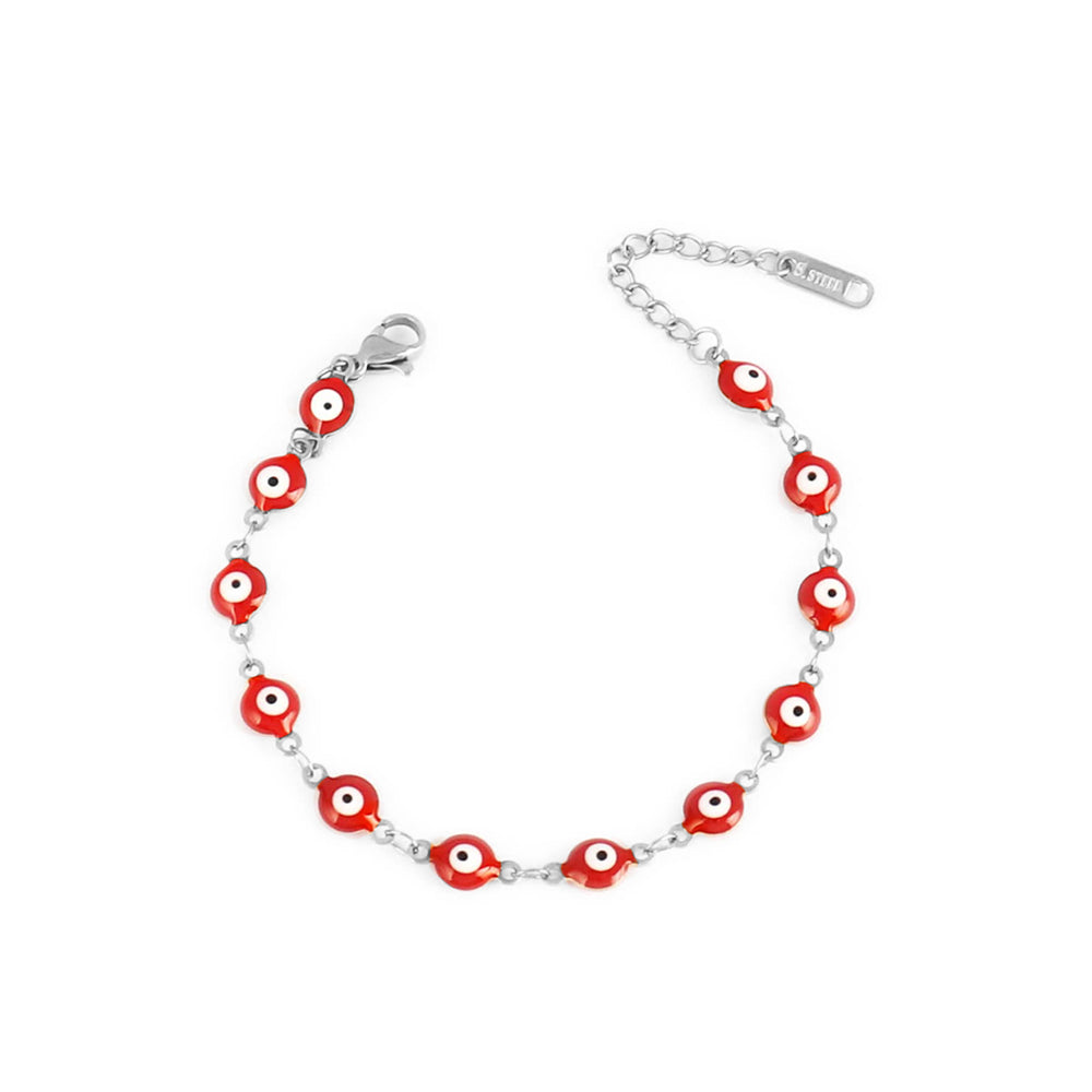 Pulsera Ojo turco Rojo Acero