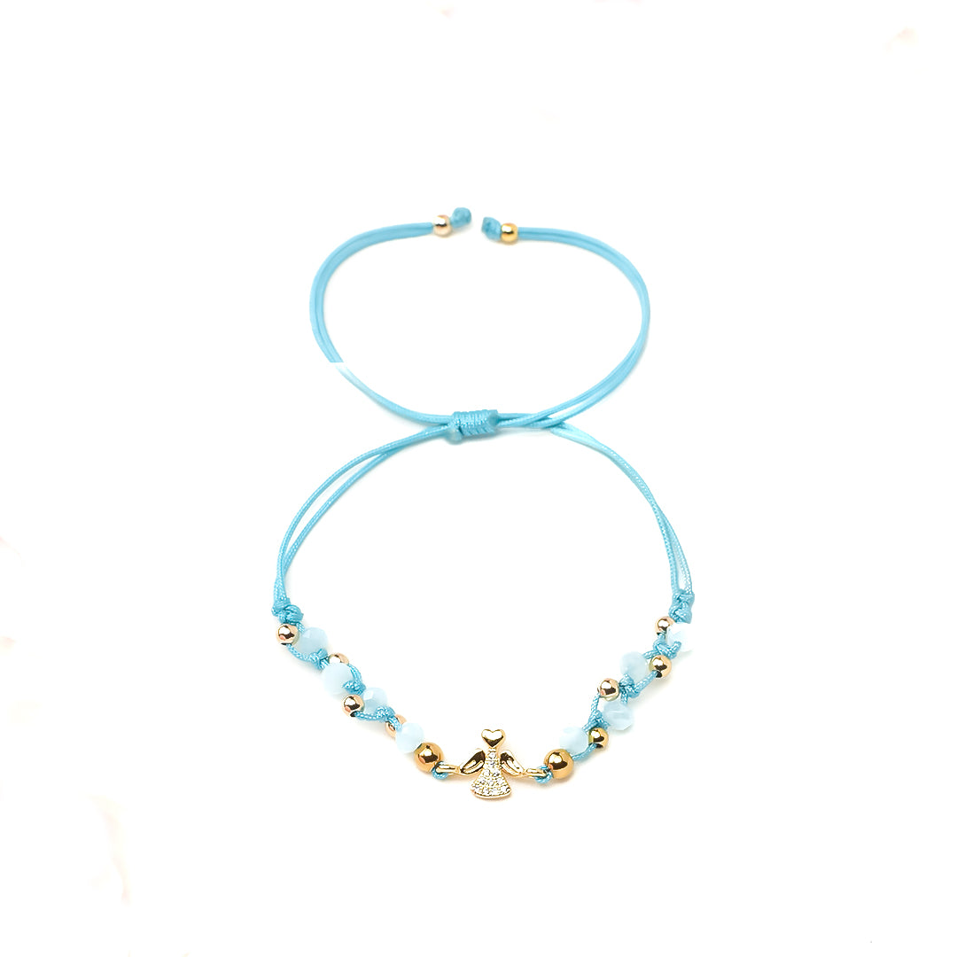 pulsera de hilo regulable, pulsera regulable, pulsera con dije angel