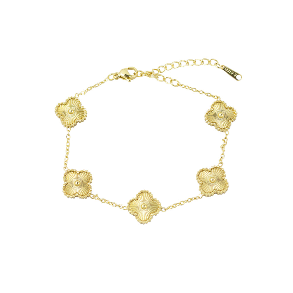 Pulsera 5 Treboles Dorado
