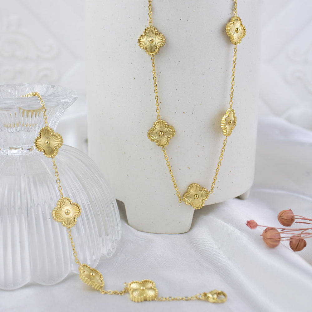Pulsera 5 Treboles Dorado