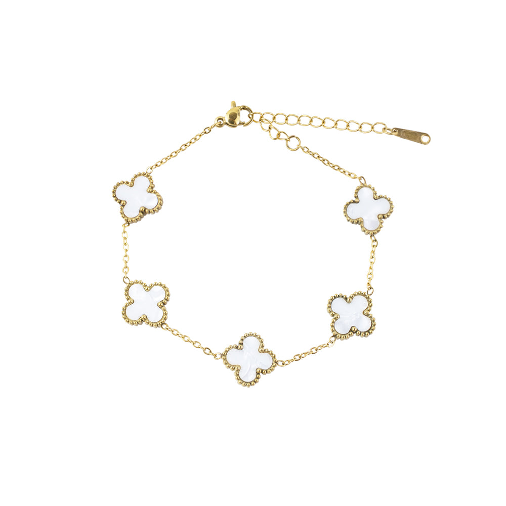 Pulsera 5 Treboles Nacarado