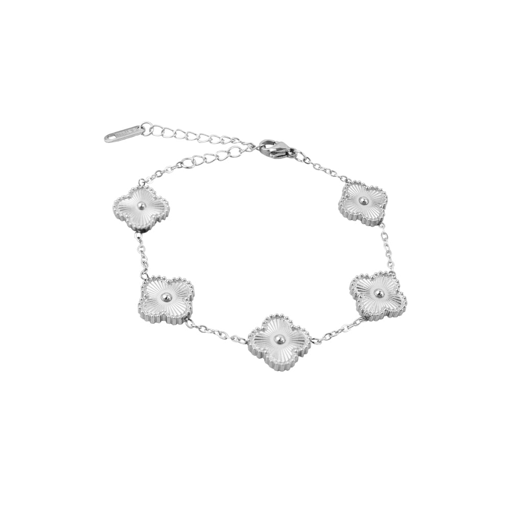 Pulsera 5 Treboles Plateado