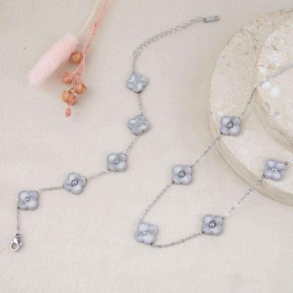 Pulsera 5 Treboles Plateado