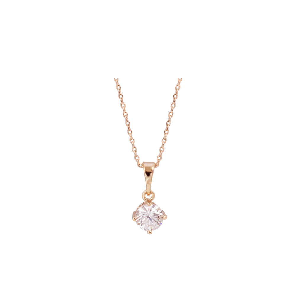 Collar rose con colgante de piedra, collar con piedra colgante, collar roe gold con piedra cristal, collar de piedra cristal