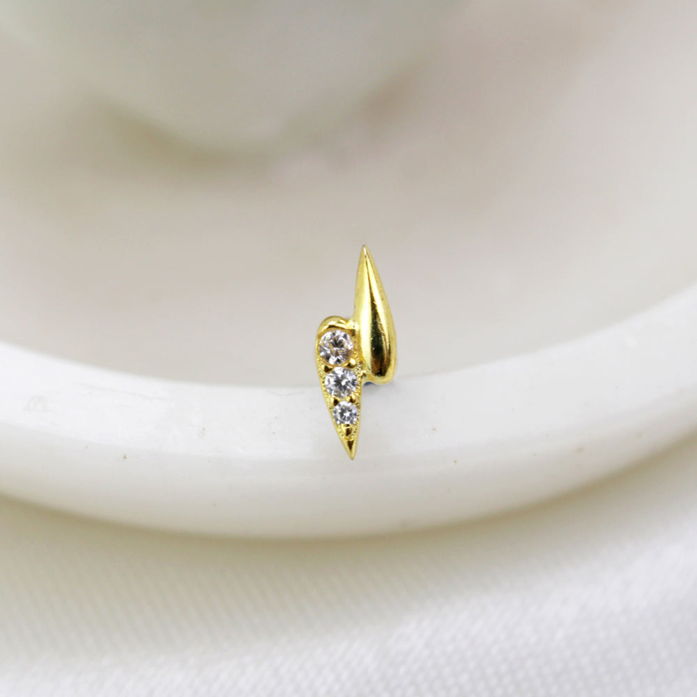 Piercing Rayo 925 Dorado Plata