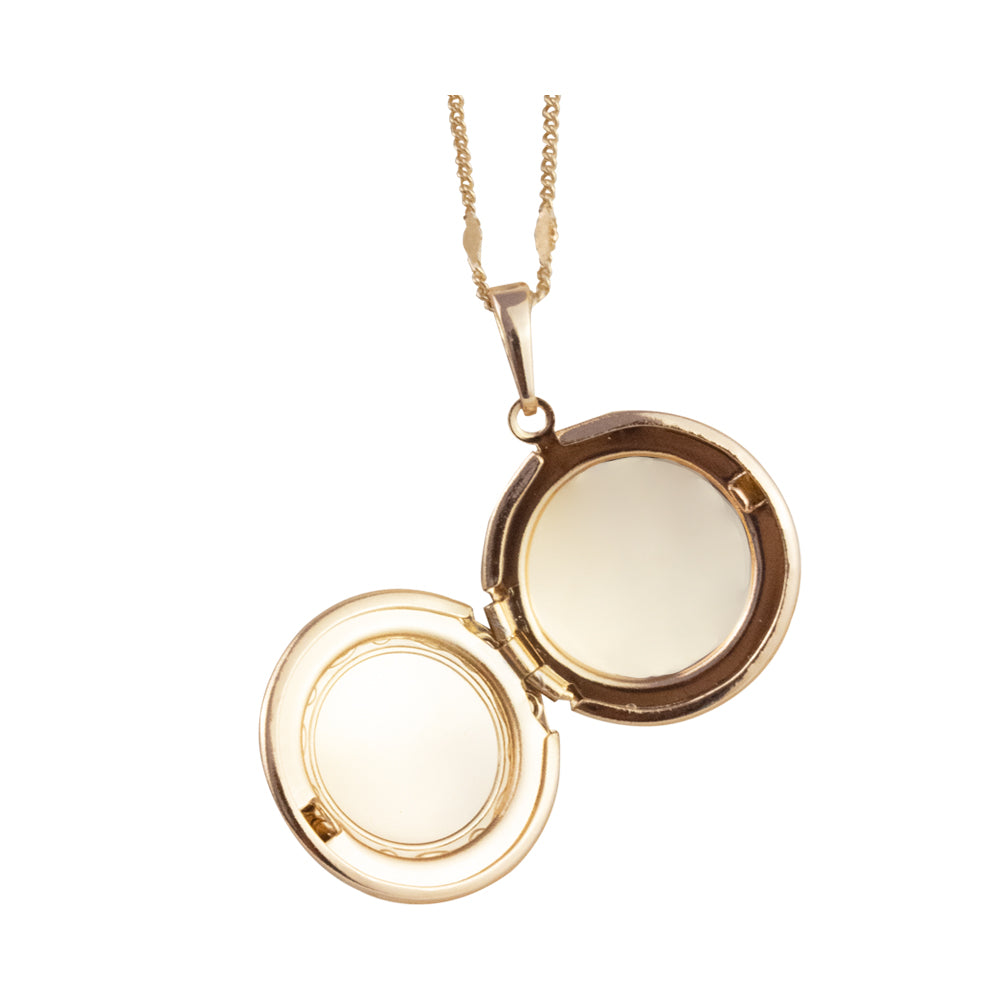 Collar Relicario Labrado Redondo Acero