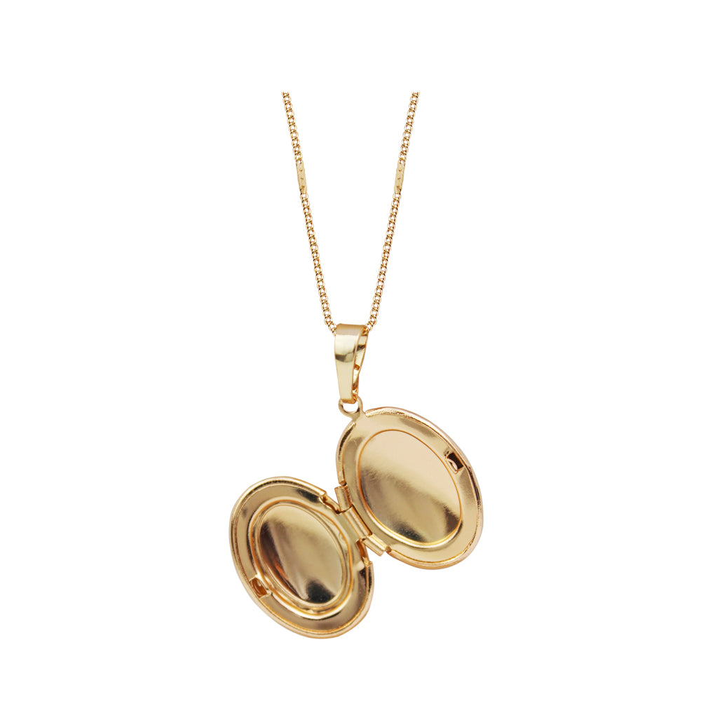 collar relicario oval dorado con grabado, collar dorado, collar para poner fotos dorado