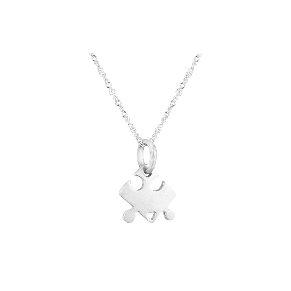 collar de pieza de rompecabeza plateado plata. collar para parejas