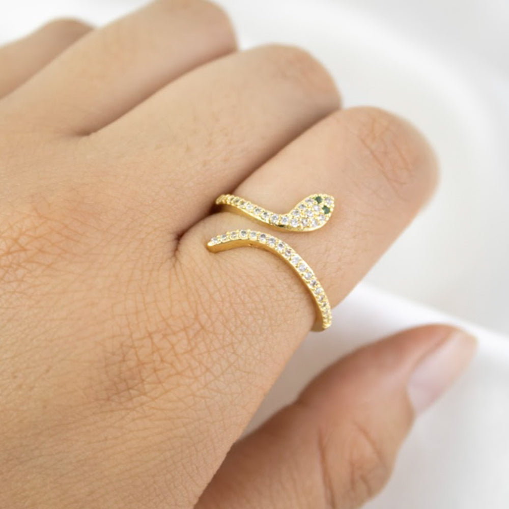 Anillo Snake Dorado Acero
