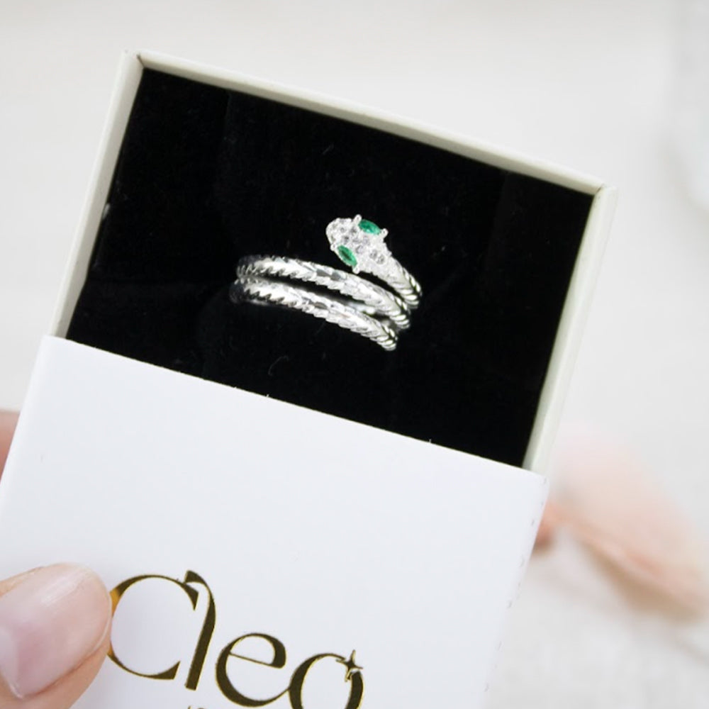 Anillo Snake Plateado Acero