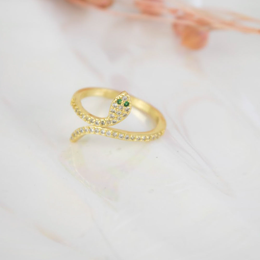 Anillo Snake Dorado Acero