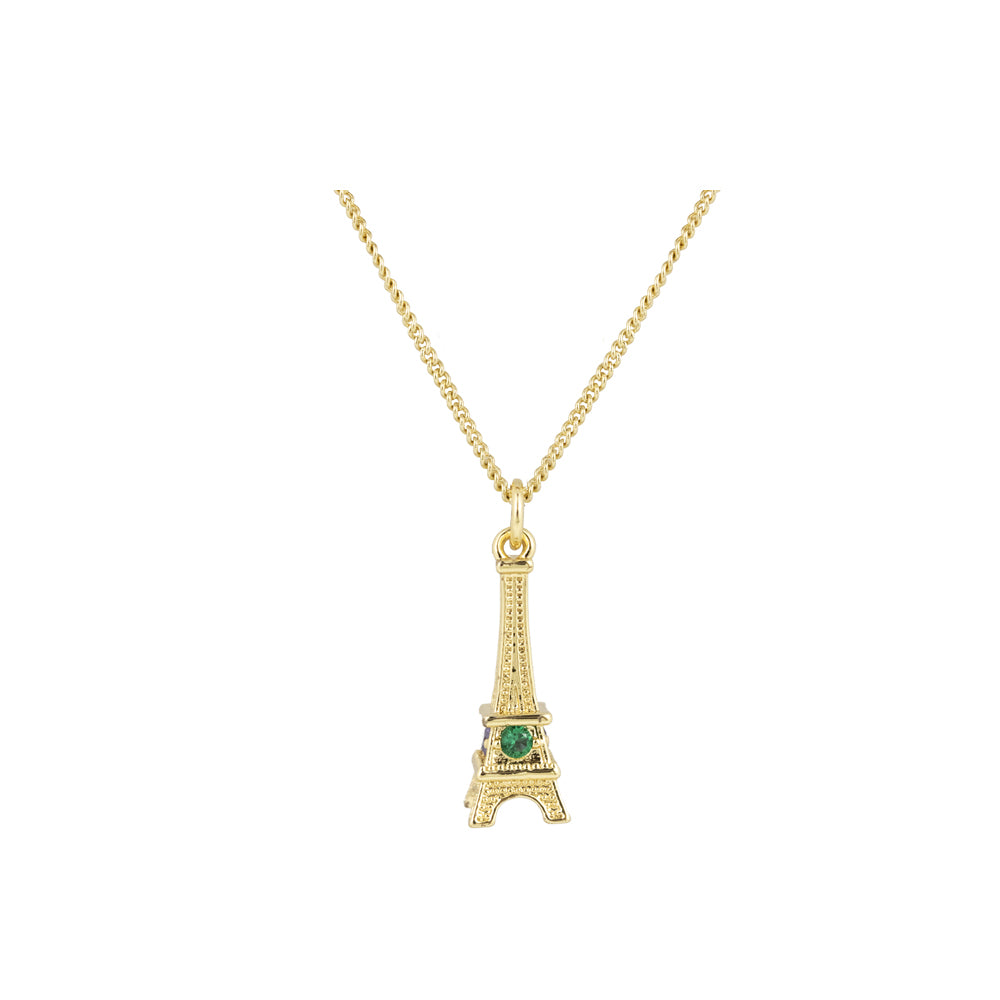 collar de torre eiffel, dije de viaje, collar dorado