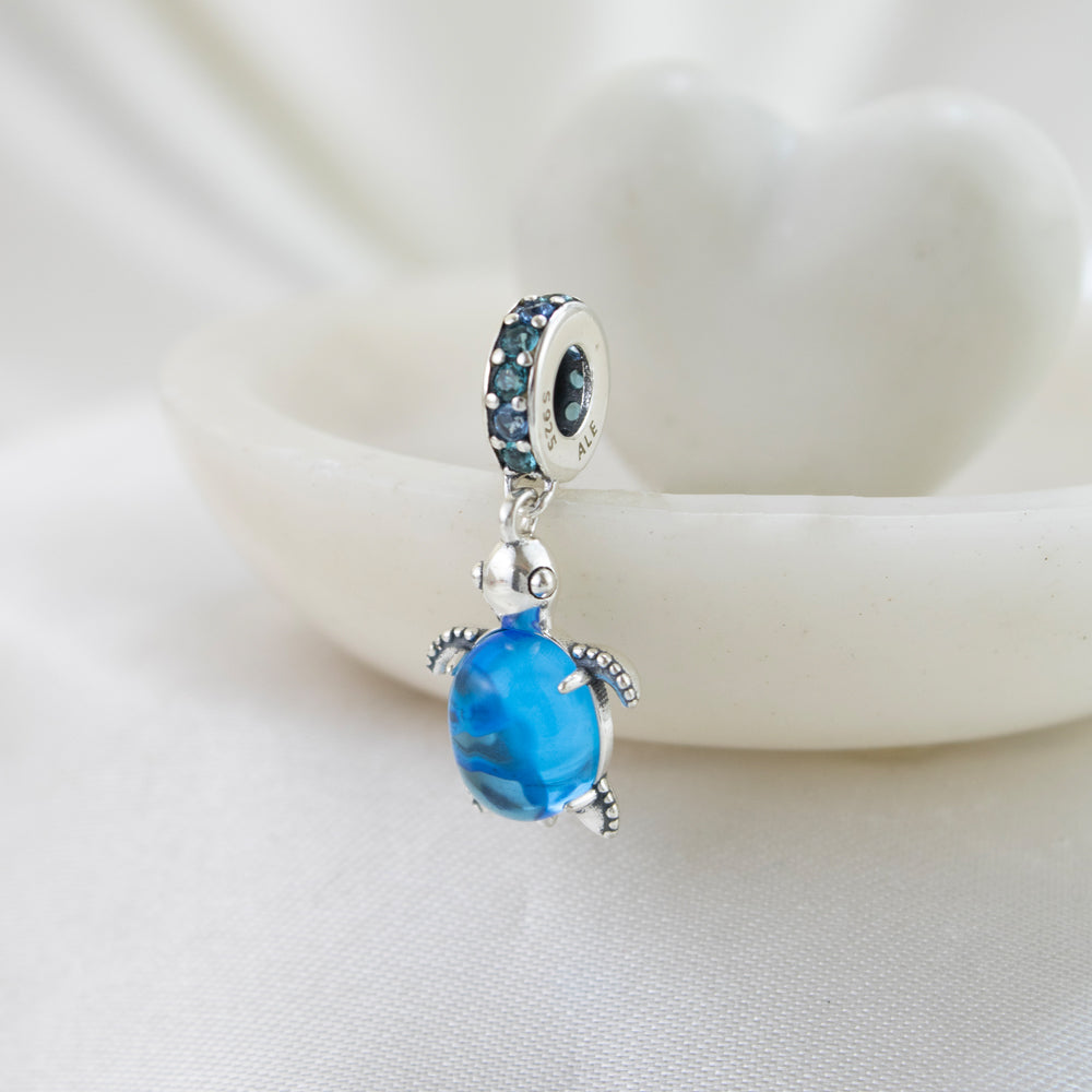 Dije Charm Tortuga Turtle Azul