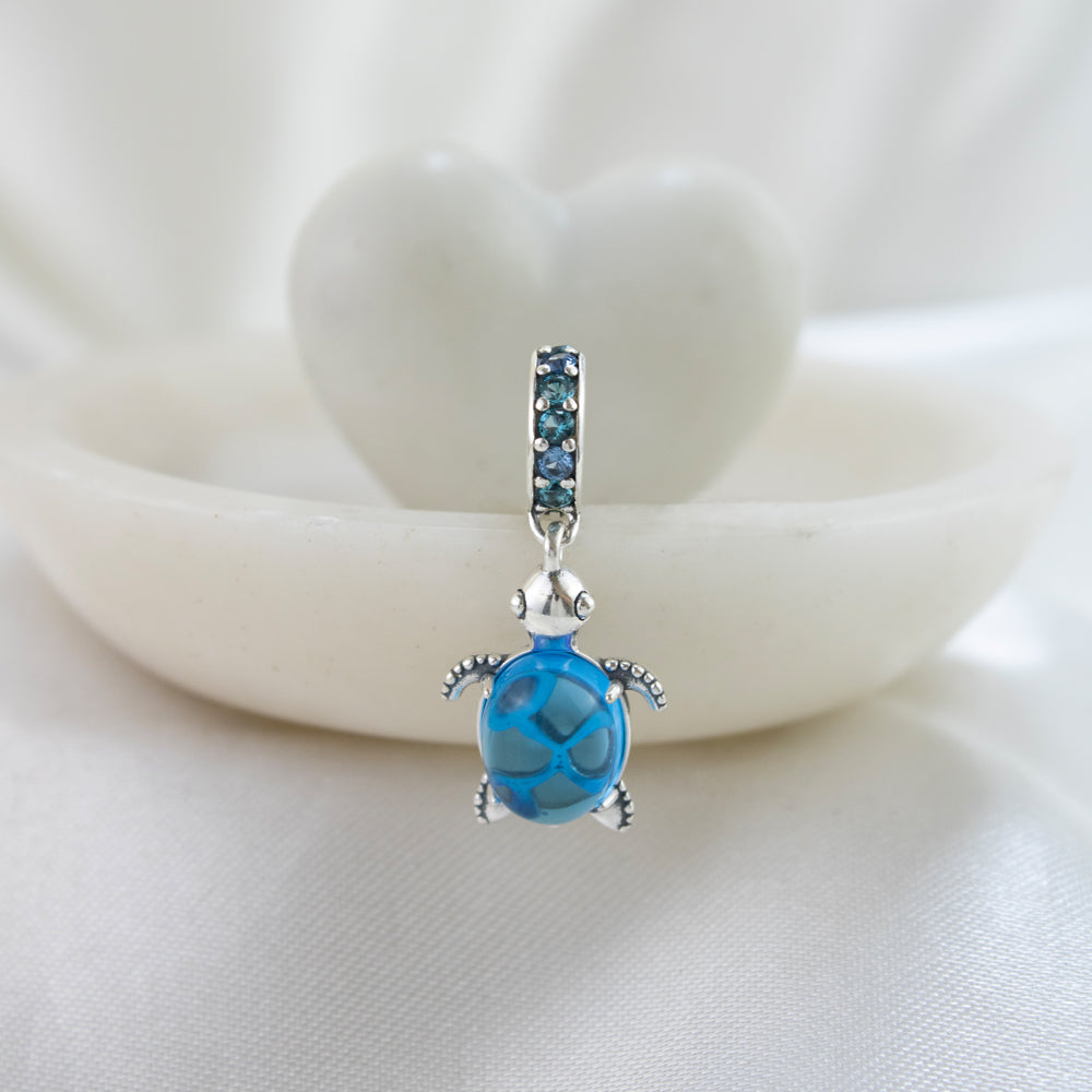 Dije Charm Tortuga Turtle Azul