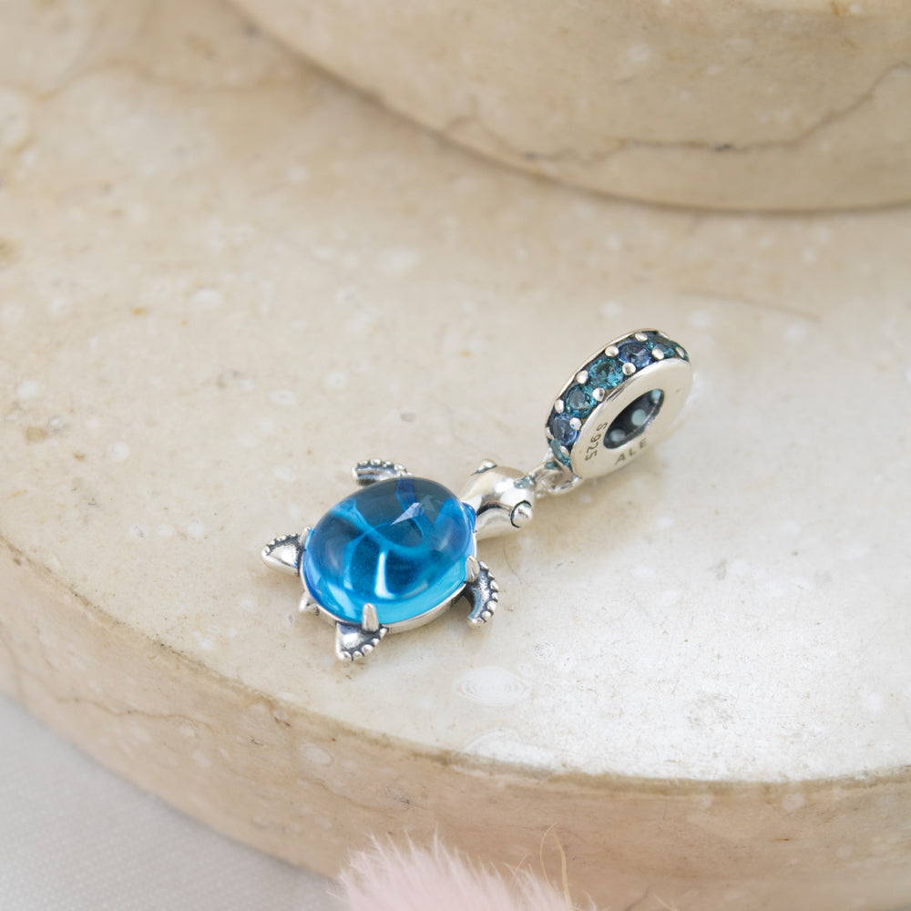 Dije Charm Tortuga Turtle Azul