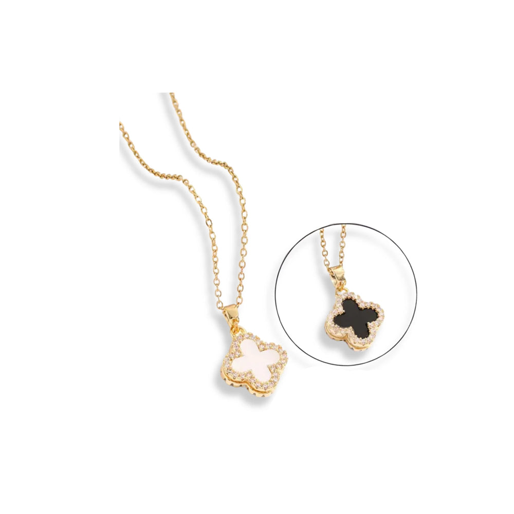 collar de trebol reservisible, collar en tendencia