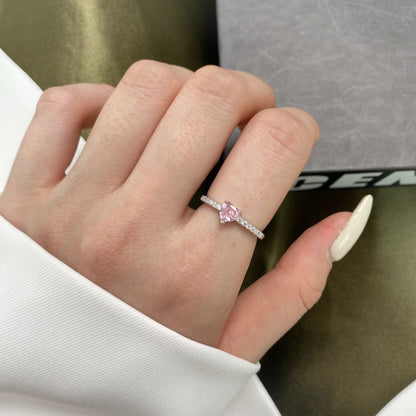 Anillo Lovely Pink Promesa Plata