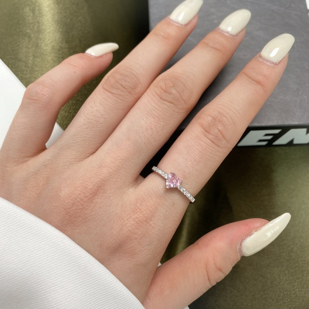 Anillo Lovely Pink Promesa Plata