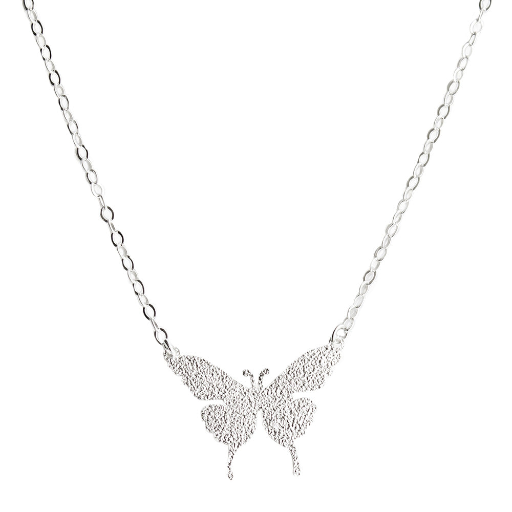 Collar Mariposa Brillante Plata