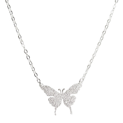 Collar Mariposa Brillante Plata