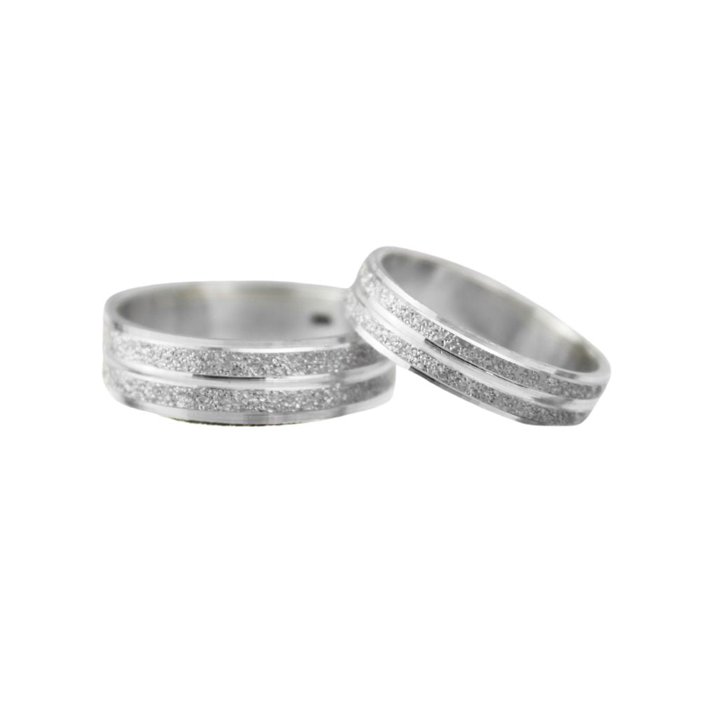 Set Anillos Alianzas Plata