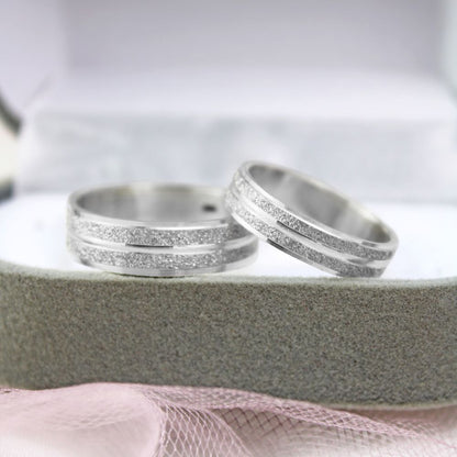 Set Anillos Alianzas Plata