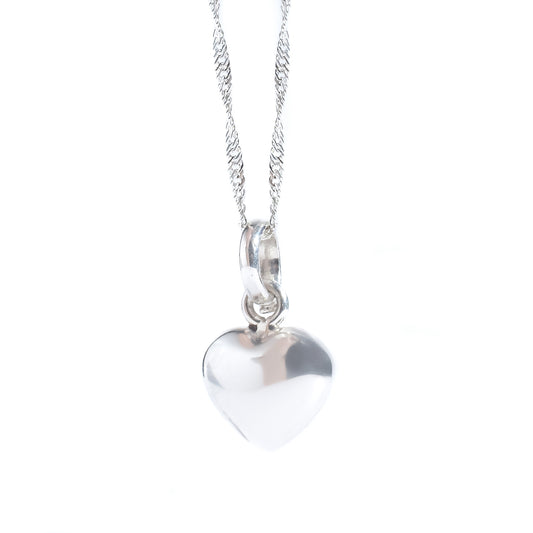 Collar Corazón Bombeado Plata