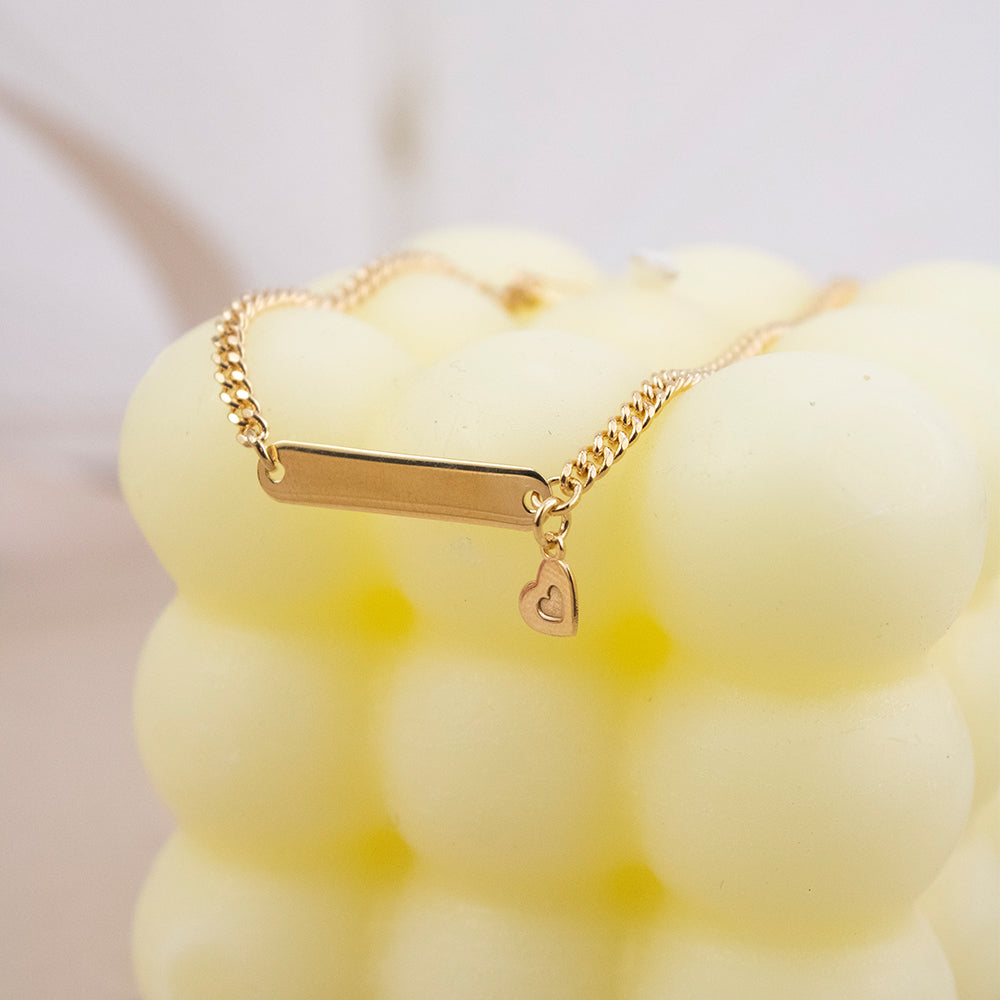 Pulsera para niños Corazones Plata Bañada en Oro