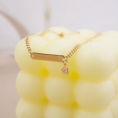 Pulsera para niños Corazones Plata Bañada en Oro