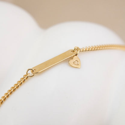 Pulsera para niños Corazones Plata Bañada en Oro