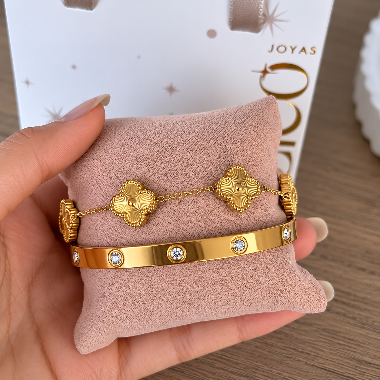 Set de Pulseras Amélie Dorado Acero