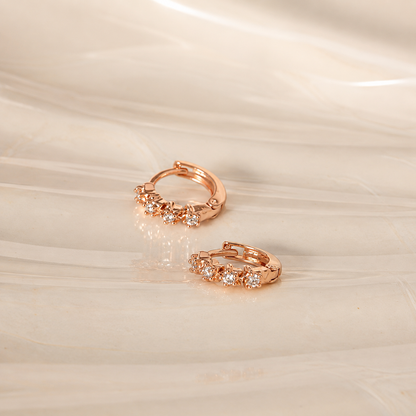 Argollas Star Circonia Rose Acero