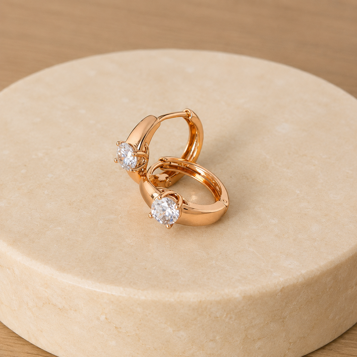 Argollas Camille Circonia Rose Acero