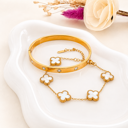 Set de Pulseras Amélie Dorado Acero