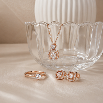 Set x3 Diamond  Rose Acero