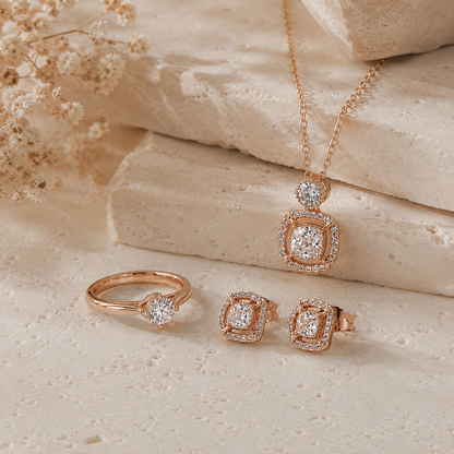 Set x3 Diamond  Rose Acero