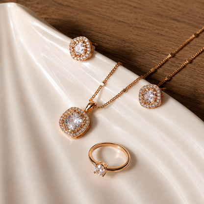 Set x3 Diamond  Rose Acero