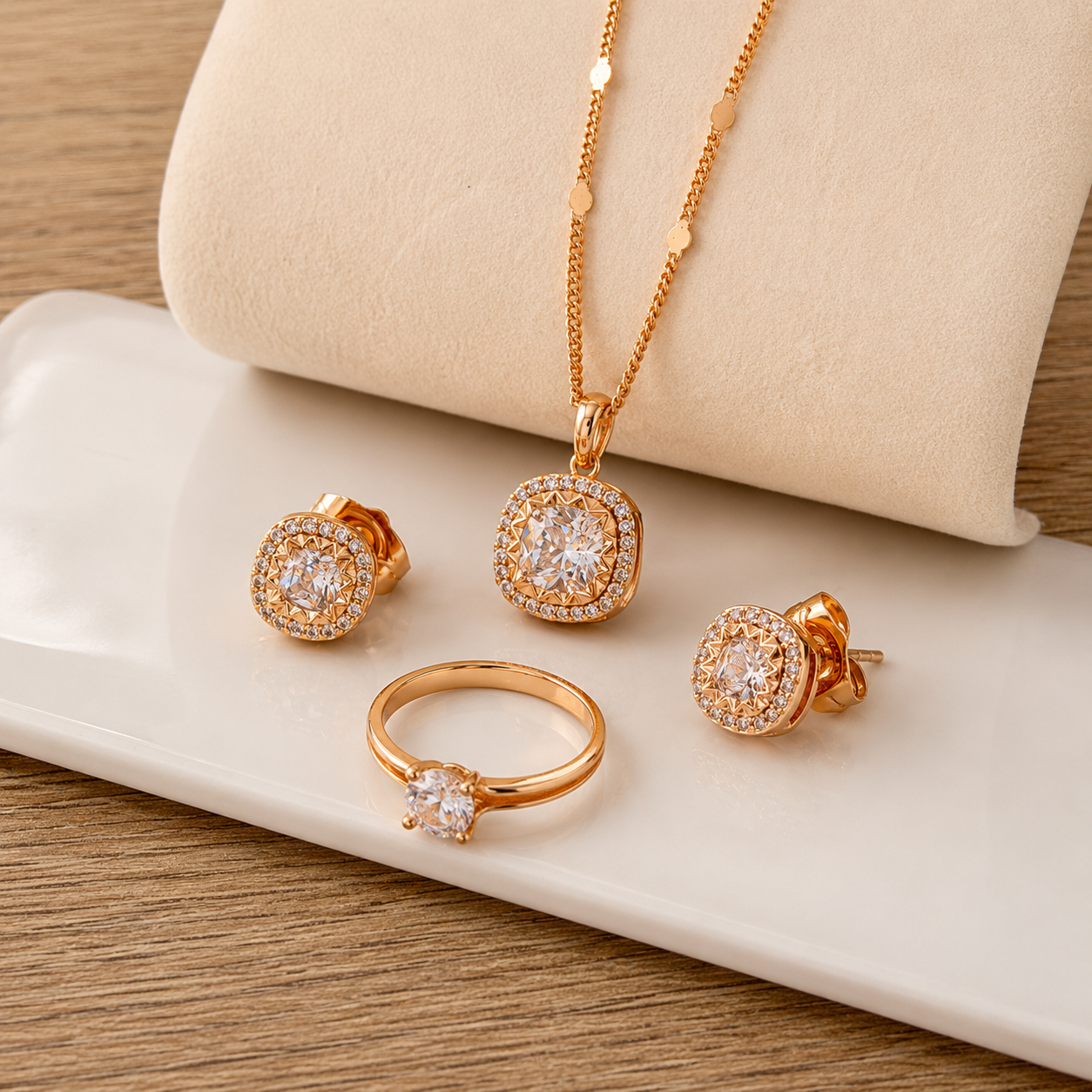 Set x3 Diamond  Rose Acero